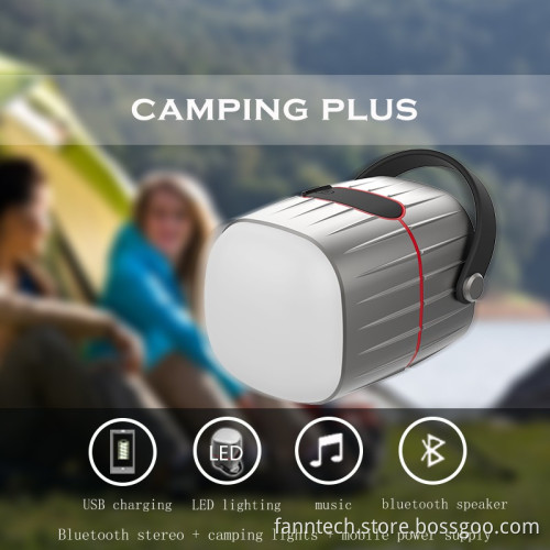 Combo Camping Lantern with 8800mah Power Bank & Bluetooth Speaker for Hiking & Illumination & Phone Charging & Entertainment
